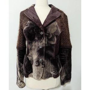 Size m medium yoshi yoshi Mura wool knit sweater Jacket made in Japan artistic